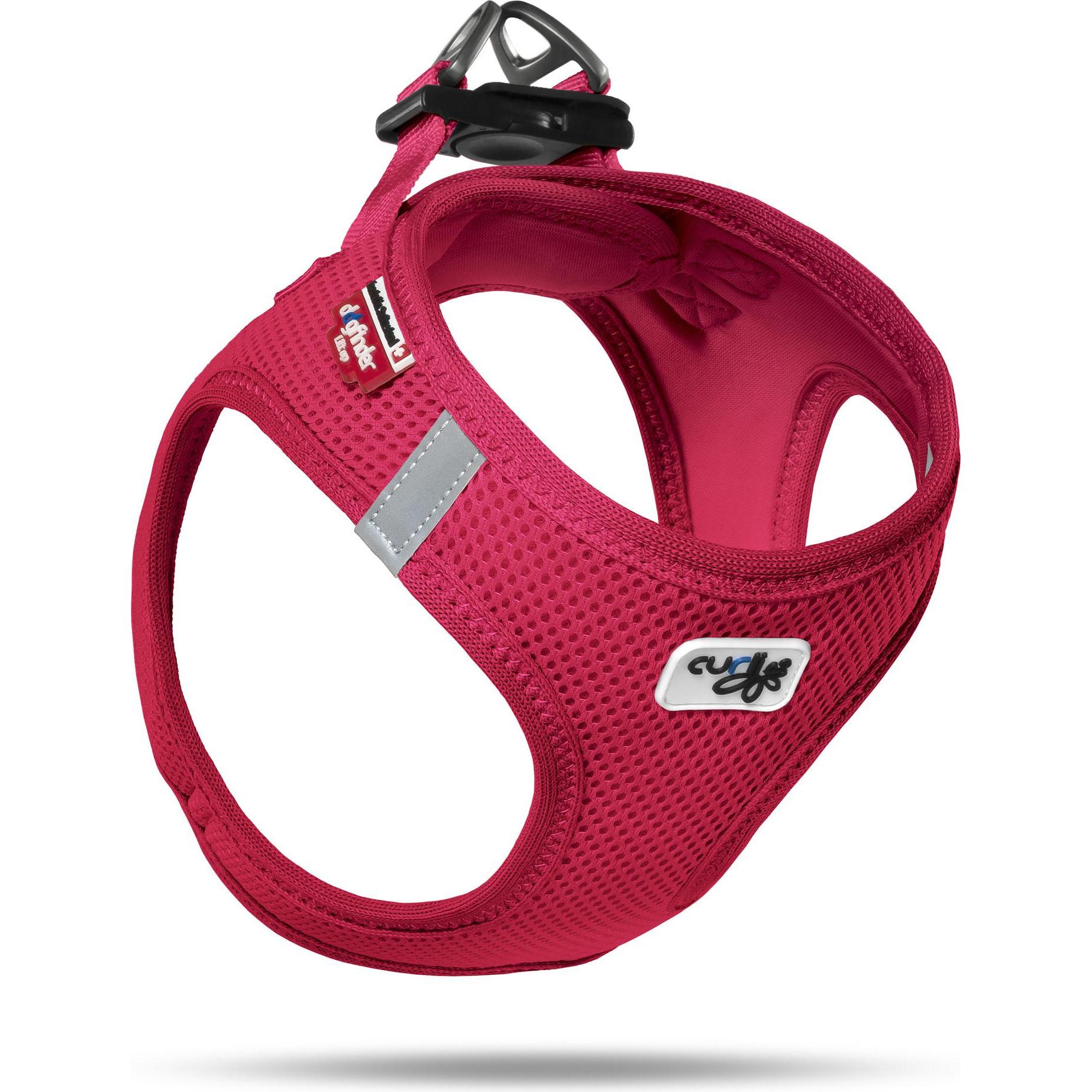 Harnais Curli Vest Clasp Air-Mesh rouge pour chien - taille 3XS : tour de poitrail 26,7 - 30,1 cm