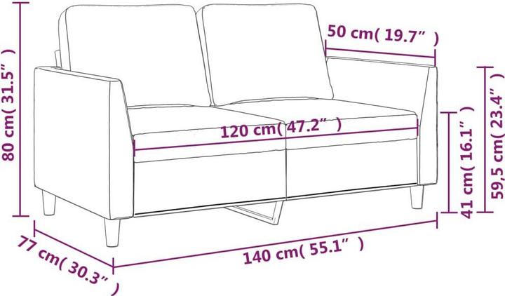Produktbild vidaXL 2-Sitzer-Sofa (2-Sitzer)