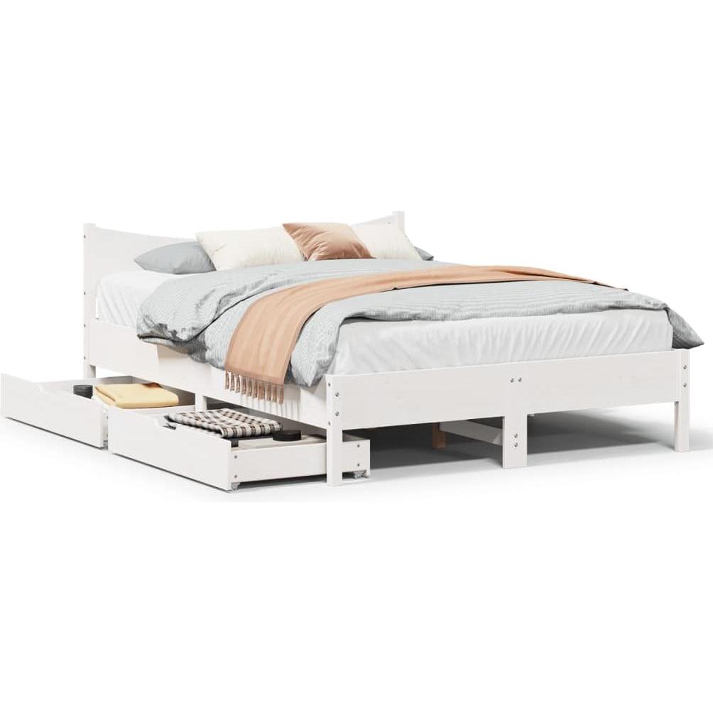 VidaXL, Bett, Bett mit Schubladen Kiefer (120 x 190 cm)