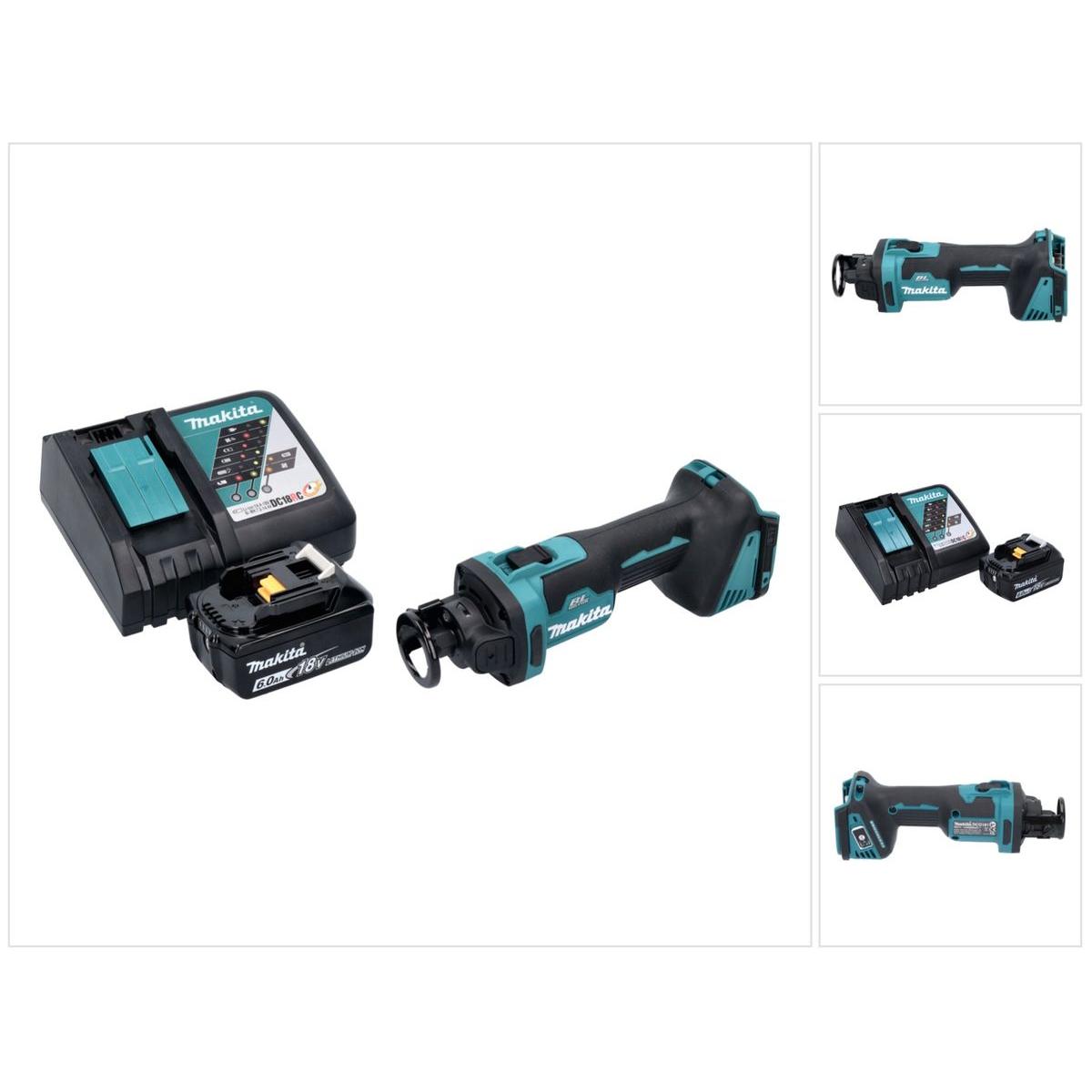 Makita, Spezialsäge, DCO 181 RG1 Akku Rotationsschneider 18 V 32000 U/min Brushless + 1x Akku 6,0 Ah + LadegerÃ¤t