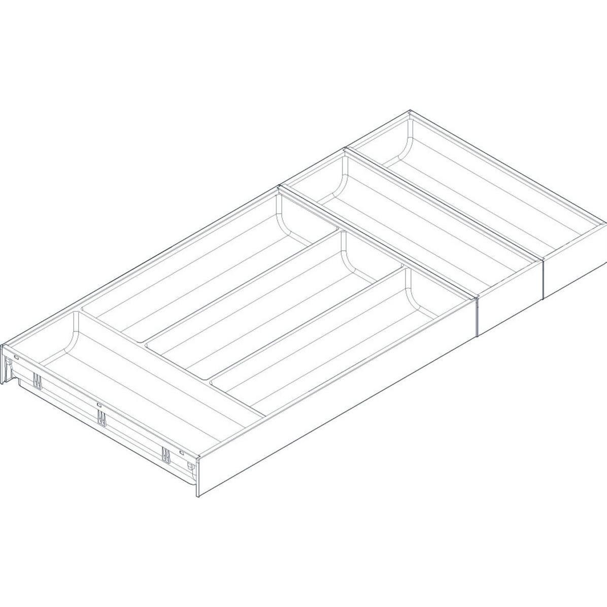 Blum Ambia-Line Besteckkasten 624x300x50, Stahl oriongrau matt, Besteckkasten, Grau