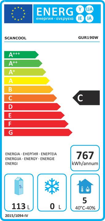 Energy Label Scandomestic GUR190W (113 l)