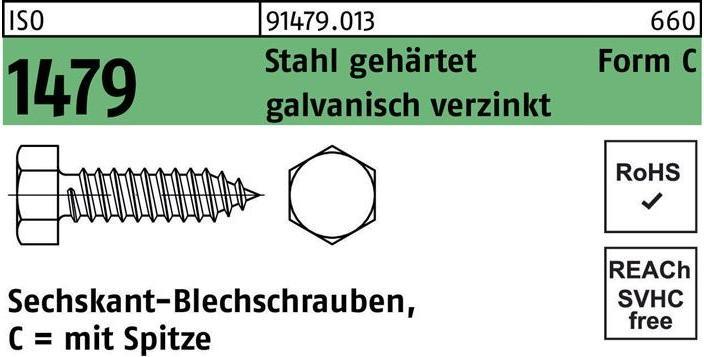 Actual product image Self-tapping screw ISO 1479 w.point/6-edge C 4.2 x 19 Steel hardened electrogalvanised (500 Screws per piece)