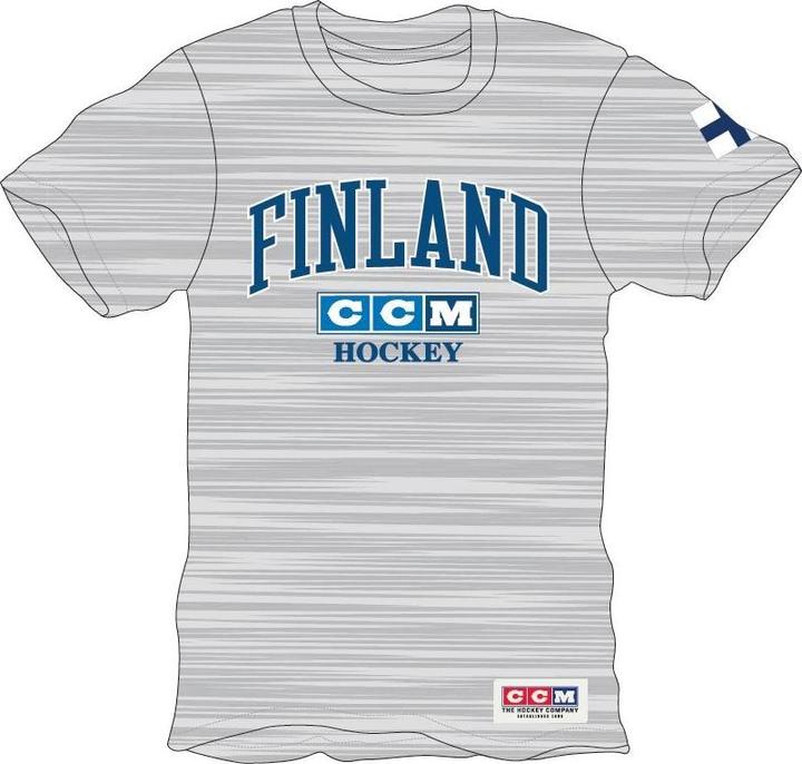 Actual product image CCM TSS22ASW AD FLAG TEE TEAM SWEDEN Athletic Grey XL (4057776) (XL)