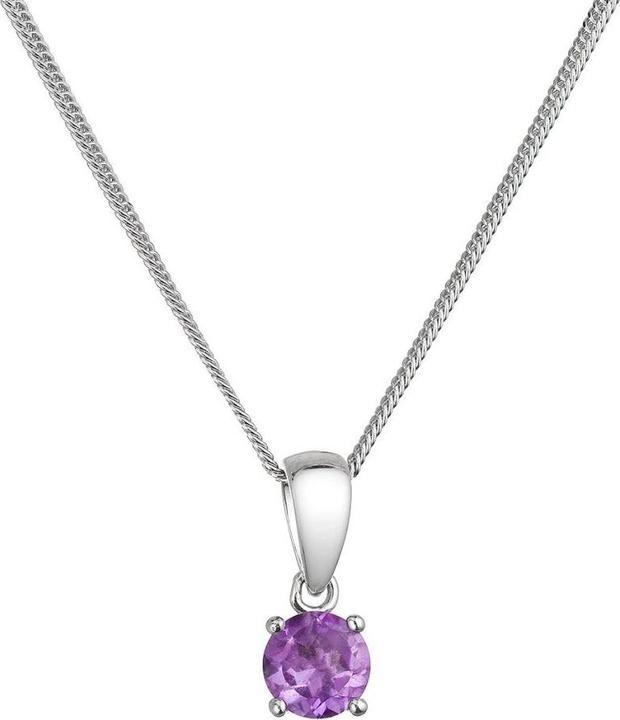 Image du produit Evolution Group - Silver women Ìs necklace with genuine amethyst 12078.3 (Argent)