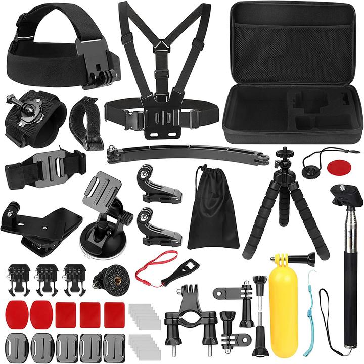 Produktbild Techsuit - Accessory Kit CamQuest 50in1 (SA50) - for Action Cameras, with Carrying Case - Black