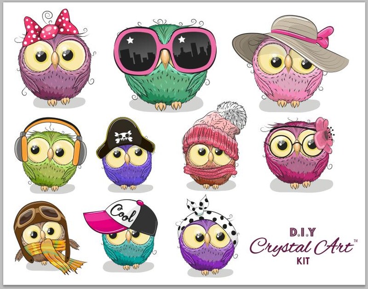 Produktbild Craft Buddy Owl Life, 21x27cm Crystal Art Sticker Set