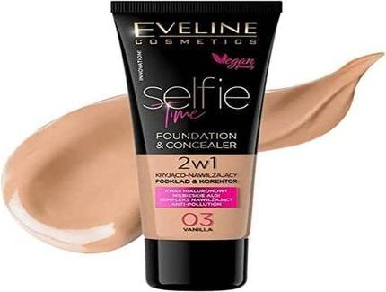 Image du produit Eveline Selfie Time Foundation & Concealer fond de teint et correcteur couvrant et hydratant (03 Vanille)