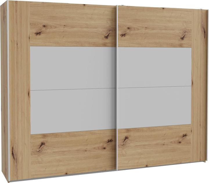Home123 Kleiderschrank KASURA Eiche+Grau KSRS12411-M815 (63 x 270 x 210.50 cm)