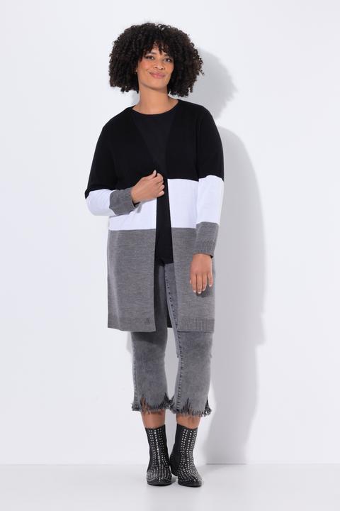 Actual product image Angel of Style Long-Strickjacke, Blockstreifen, offene Form (60)
