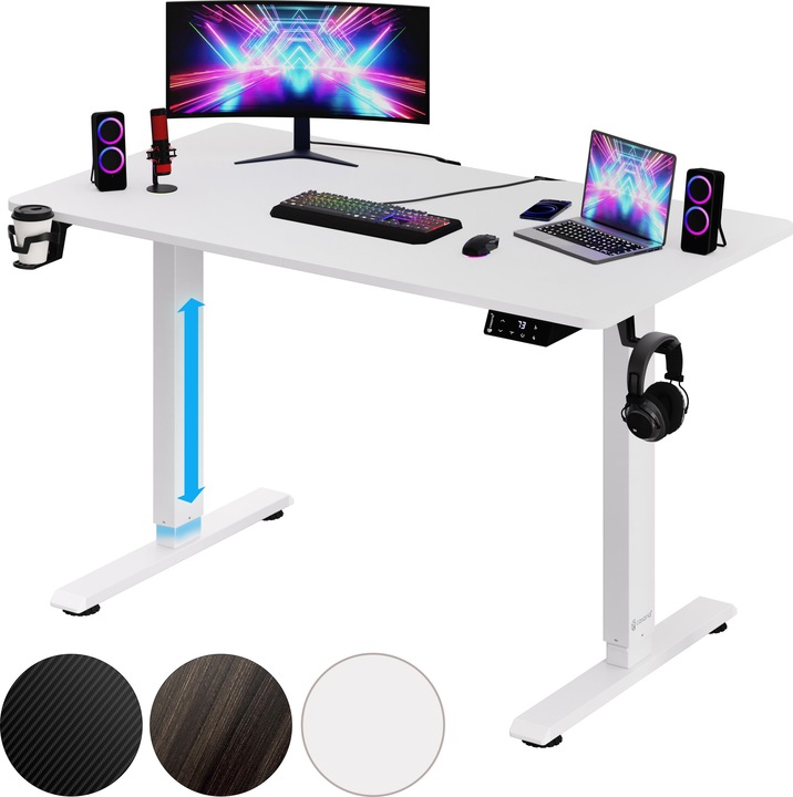 Actual product image Casaria Desk with adjustable height (110 x 60 x 118 cm)