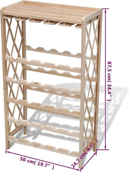 Actual product image vidaXL Weinregal (25 bottles, 24.70 x 24.70 x 87.50 cm)