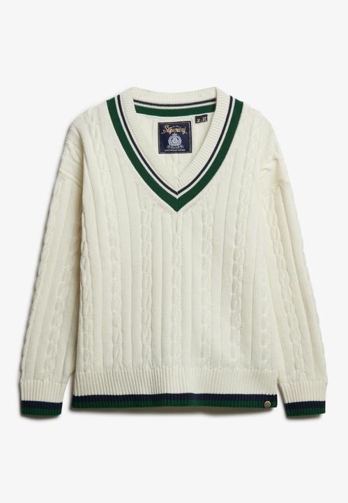 Produktbild Superdry Cricket Strickpullover in Übergrösse mit V-Ausschnitt (L)