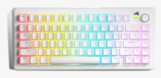 Produktbild Glorious GMMK 3 75 % Custom Gaming-Tastatur - Pre-Built, ANSI (US), Fox Switches, weiss (US, Kabelgebunden)