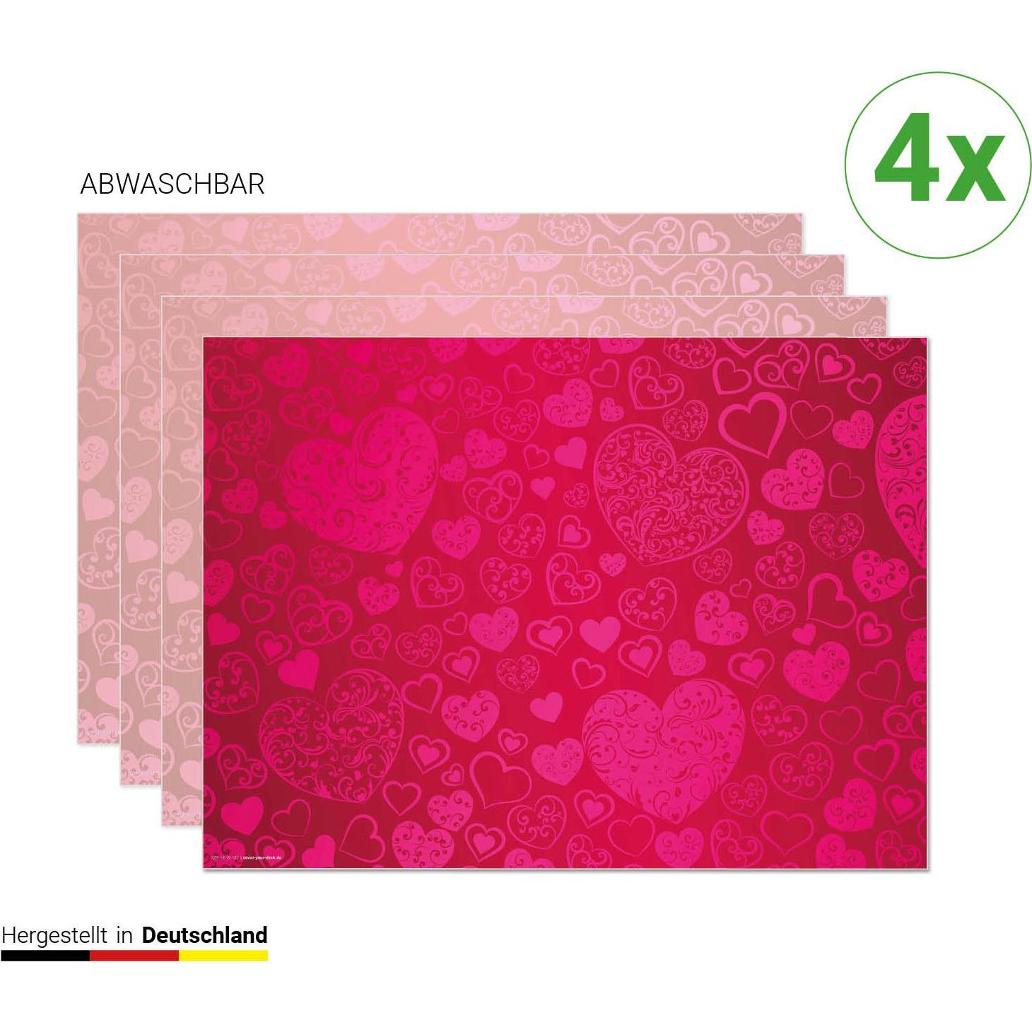 CoverYourDesk, Tischset, Tischset Pinke Herzen