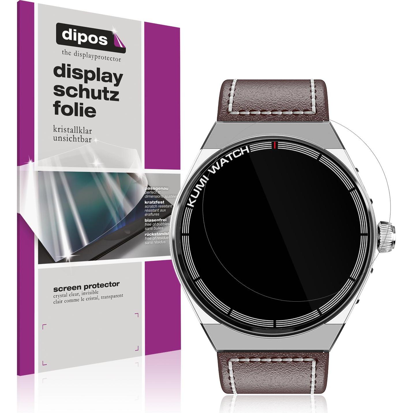 Dipos Schutzfolie Klar für Kumi GT5 Max, Smartwatch Schutzfolie, Transparent