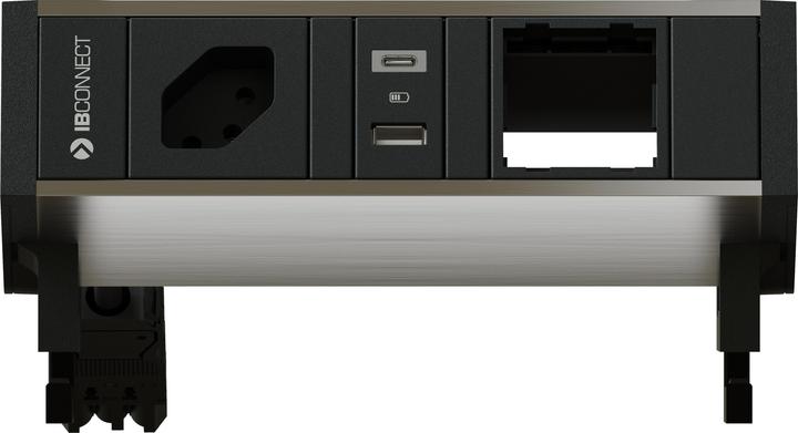 Actual product image IB Connect SUPRA socket outlet unit anodised 1x type 13 1x USB-A/C 1x empty (1x, Type 13)