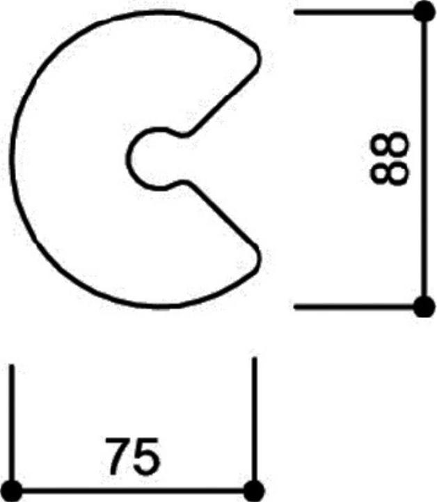 Produktbild Hewi Hausnummer Buchstabe c Spezial-Polyamid 99 reinweiss 88,6mm D.33mm