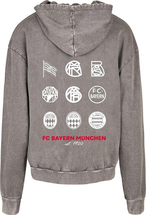 Produktbild FC Bayern München Logo History Acid Washed Oversized Hoody - 131343 (L)