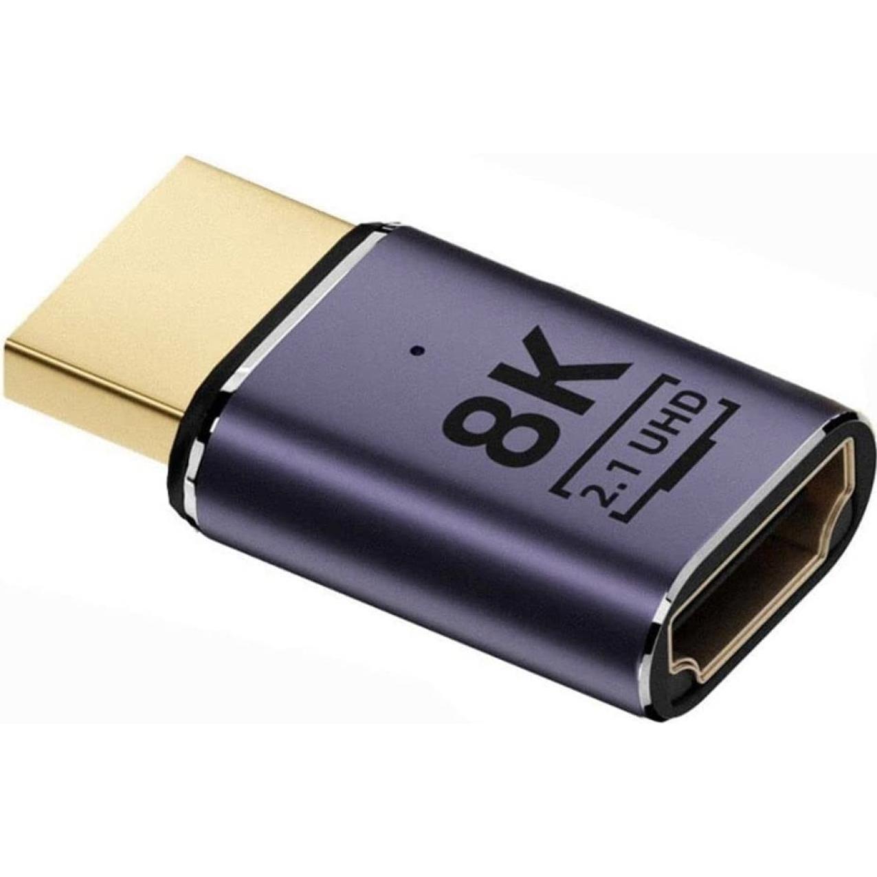 PowerGuard HDMI auf HDMI Adapter Extension 2cm (female/male) 2.1 8K (HDMI, 2 cm), Data + Video Adapter, Grau
