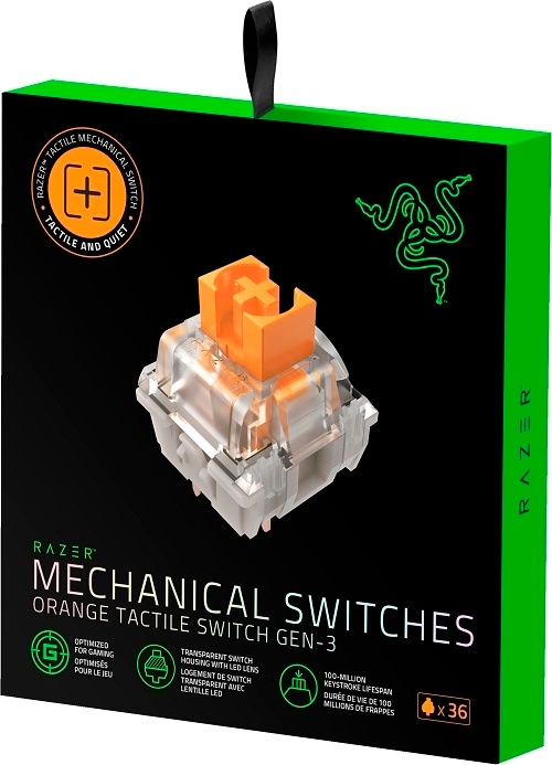 Actual product image Razer Orange switch set (orange/transparent, 36 pieces) (Eng. Int., Cable)