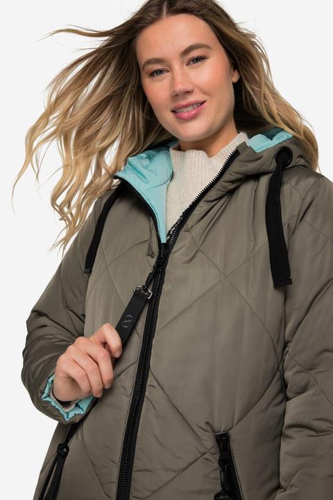 Produktbild Laurasøn Wende Long-Steppjacke, Kapuze, 2-Wege-Zipper, Daunenoptik-Wattierung, fällt kleiner aus (L)