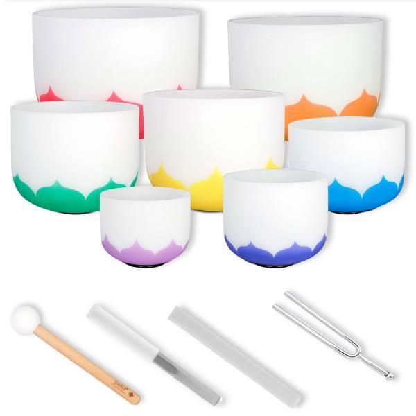 Actual product image Sela Klangschalen Set SECLU Chakra Lotus 432 Hz mit Stimmgabel (Singing bowl)
