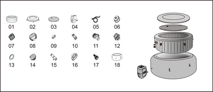 Actual product image Bestway Lay-Z-Spa AirJet Zurich 180x66 60065 (4 Persons)