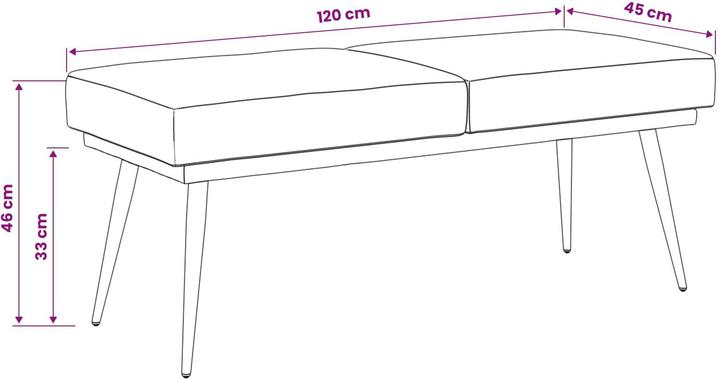 Produktbild vidaXL Samtbank (45 cm)