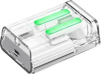 Actual product image Joyroom TWS JR-TC1 IceLens Series wireless headphones with LED lights - white (4 h, Wireless)