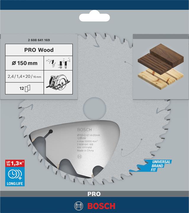 Actual product image Bosch Professional Zubehör PRO Wood circular saw blade, 150 x 2.4 x 20 mm