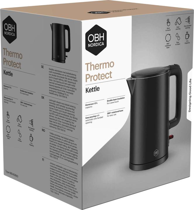 Produktbild OBH Nordica Thermo Protect Electric Kettle 1.5L, black (1.50 l)