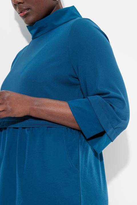 Actual product image Ulla Popken Layered Look Cowl Neck Long Sleeve Dress (56)