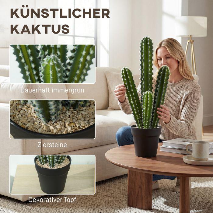 Swisshandel24 Kunstpflanze Kaktus Pflanzen, 53cm, Topf (53 cm)