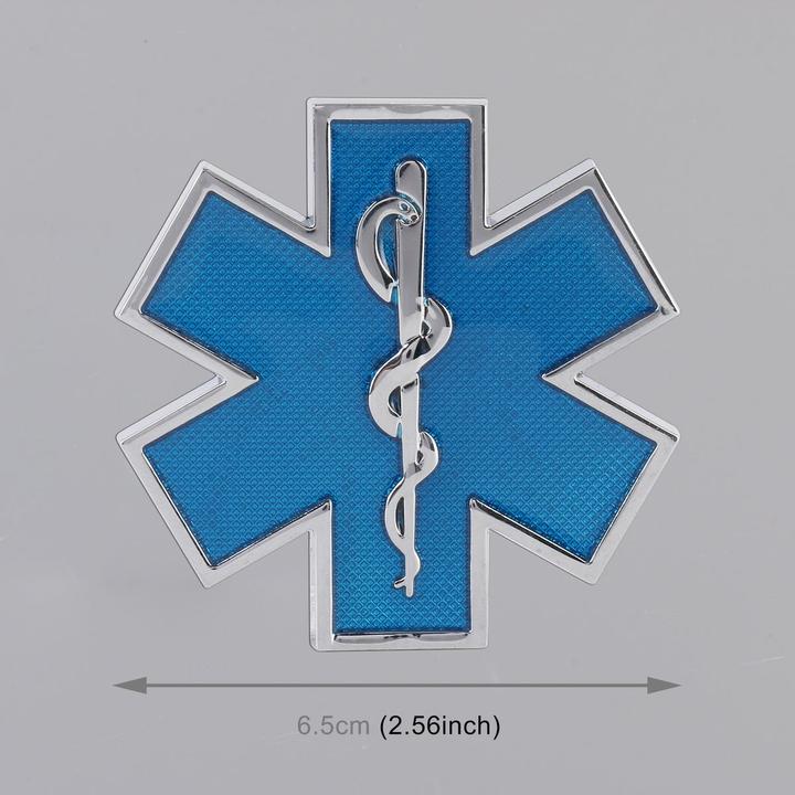 Actual product image König Design 3D ABS chrome star doctor all-wheel off-road sticker emblem logo lettering
