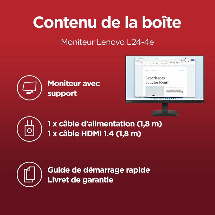 Actual product image Lenovo L24-4e (1920 x 1080 pixels, 23.80")