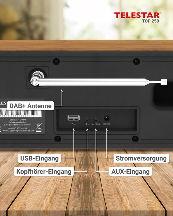 Actual product image Telestar Top 250 (Web radio, DAB+, FM, Bluetooth, Wi-Fi)