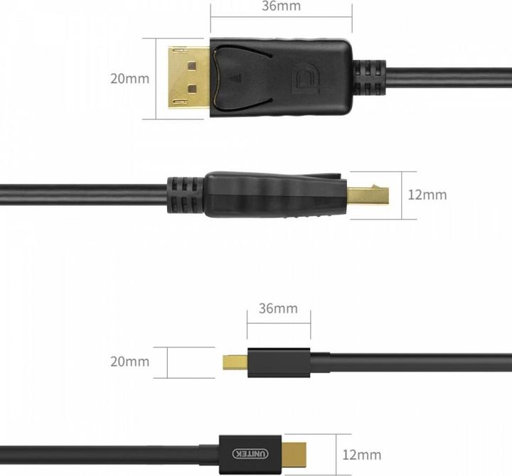 Produktbild Unitek Y-C611BK DisplayPort-Kabel (2 m, DisplayPort, 1.2)