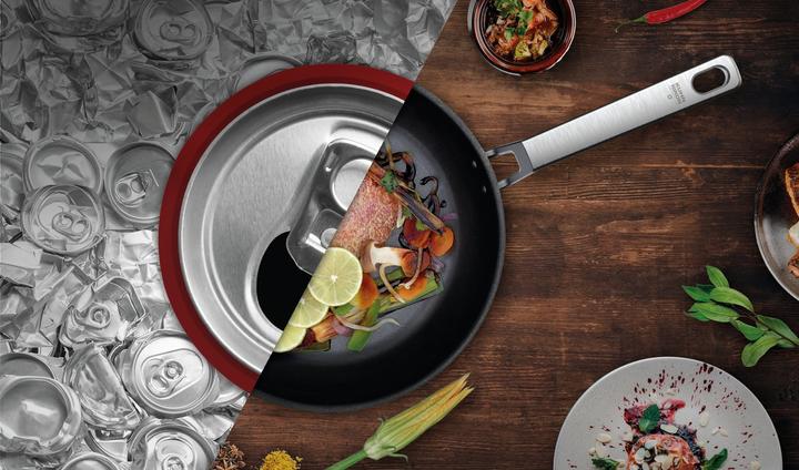Actual product image Kuhn Rikon NEW LIFE PRO RECYCLING Frying Pan 24 cm (24 cm, Frying pan, Aluminium, Stainless steel)