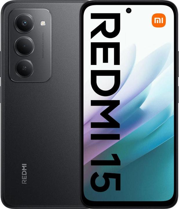 Actual product image Xiaomi Redmi 15 4G (128 GB, Midnight Black, 6.90", Hybrid Dual SIM)