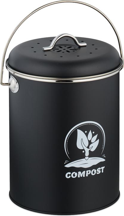 Immagine prodotto Relaxdays Komposteimer mit Geruchsfilter 5,5 Liter (5.50 l)