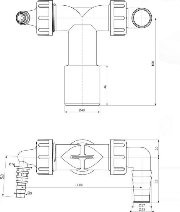 Image du produit Alcadrain Doppelbogen DN40