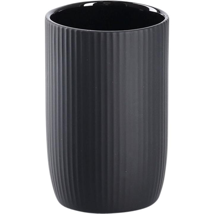 Actual product image Zeller Present Toothbrush tumbler, ceramic, black