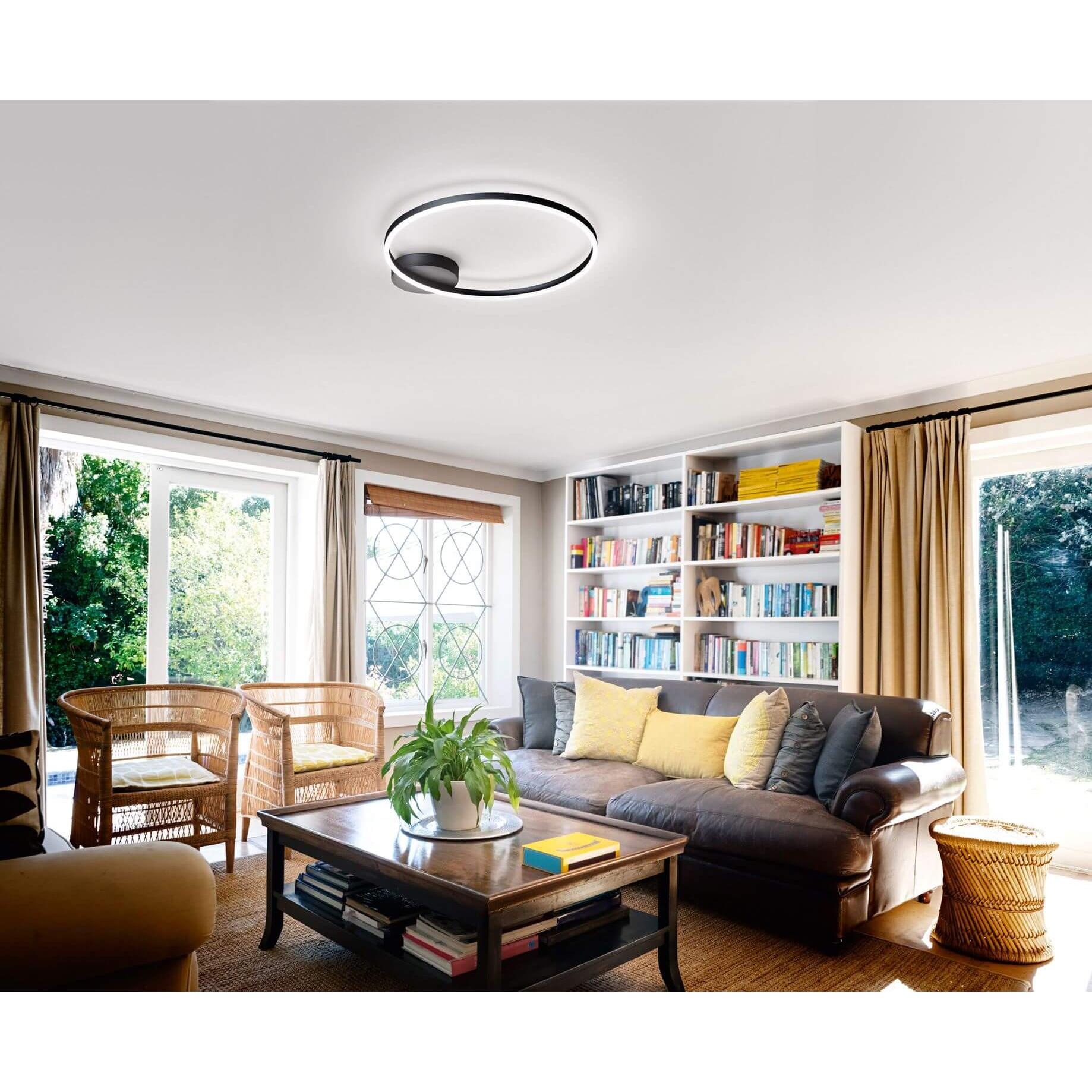 Thumbnail - Fabas Luce, Wandleuchte + Deckenleuchte, Deckenleuchte Giotto 36W 3240lm in Schwarz (3240 lm)