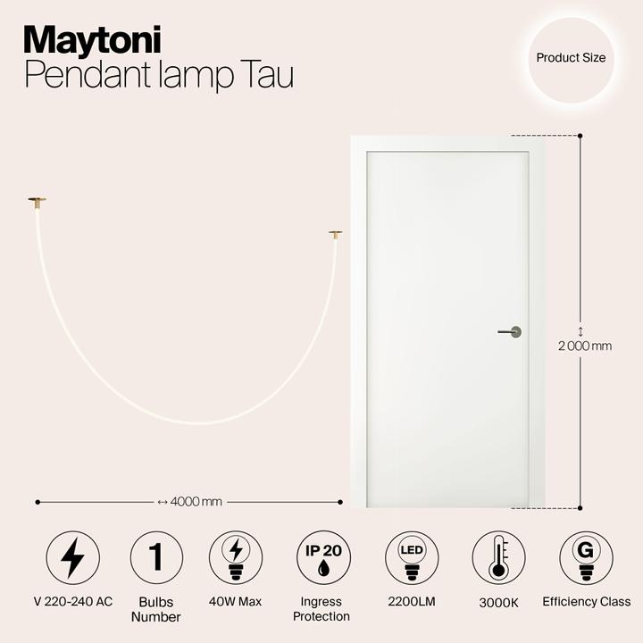 Produktbild Maytoni Tau LED Pendelleuchte, Hängeleuchte 40W Gold-Farbe Warmweiss (2200 lm)