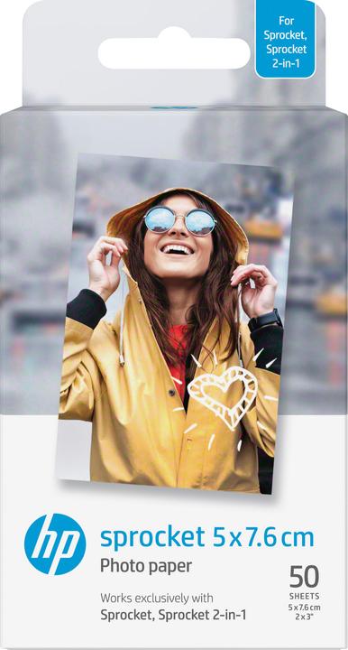 Actual product image HP Sprocket Fotopapier Zink (290 g/m², Photo (5x7.6cm), 50 pcs.)