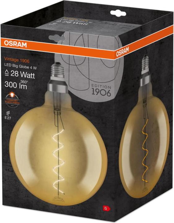 Immagine prodotto Osram Globo classico a led vintage 1906 (E27, 5 W, 300 lm, 1 x, G)