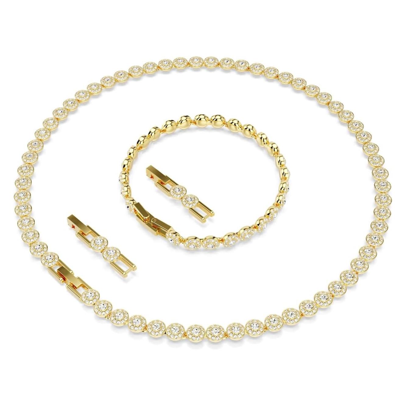 Swarovski, Sieraden Sets, Una Angelic Set Rundschliff Weiss Gold, Goud, (Swarovski Metaal)