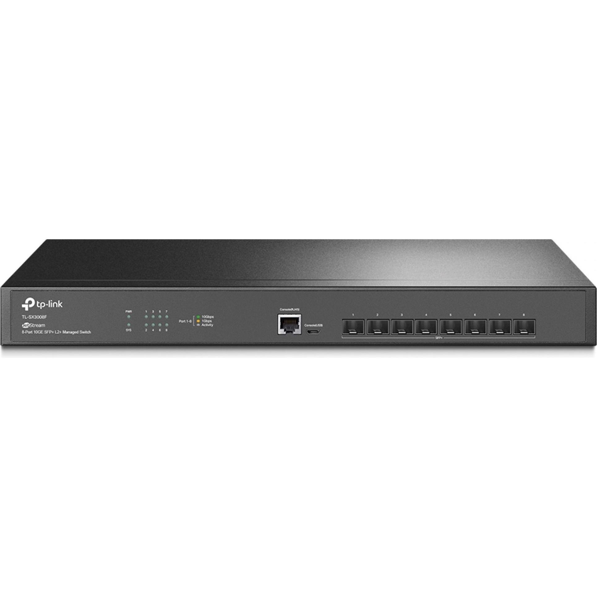 TP-Link JetStream TL-SX3008F (8 Ports), Netzwerk Switch, Schwarz