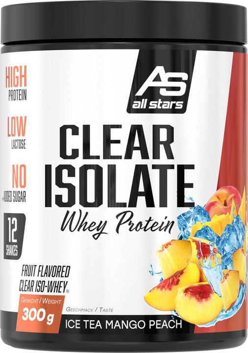 Immagine prodotto All-Stars Clear Isolate Whey Protein 300g (300 g, 1 x, Tè freddo al mango e pesca)
